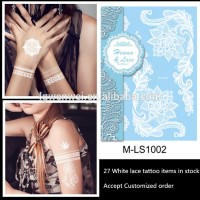 New Design White black Lace Temporary Tattoo